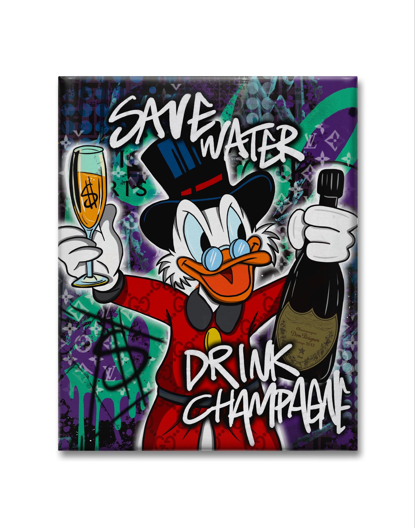 duck save money pop art canvas moderni obraz na platne