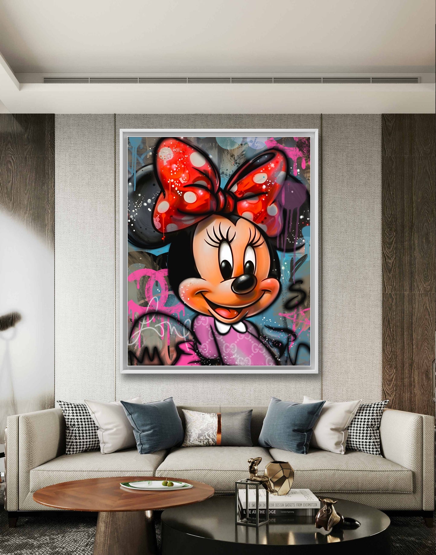 pop art canvas painting of Minnie artwork badlucije