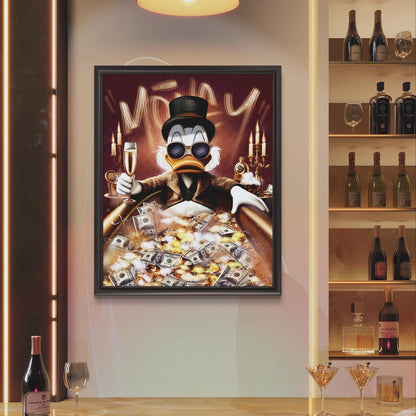 scrooge mc duck pop art canvas on the wall money business lifestyle love happy champagne obrazy