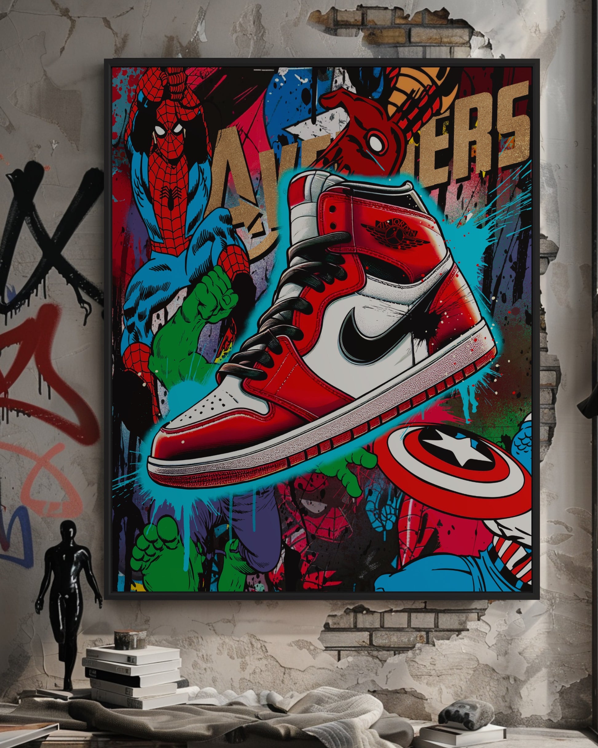 pop art nike air Jordan marvel hulk 