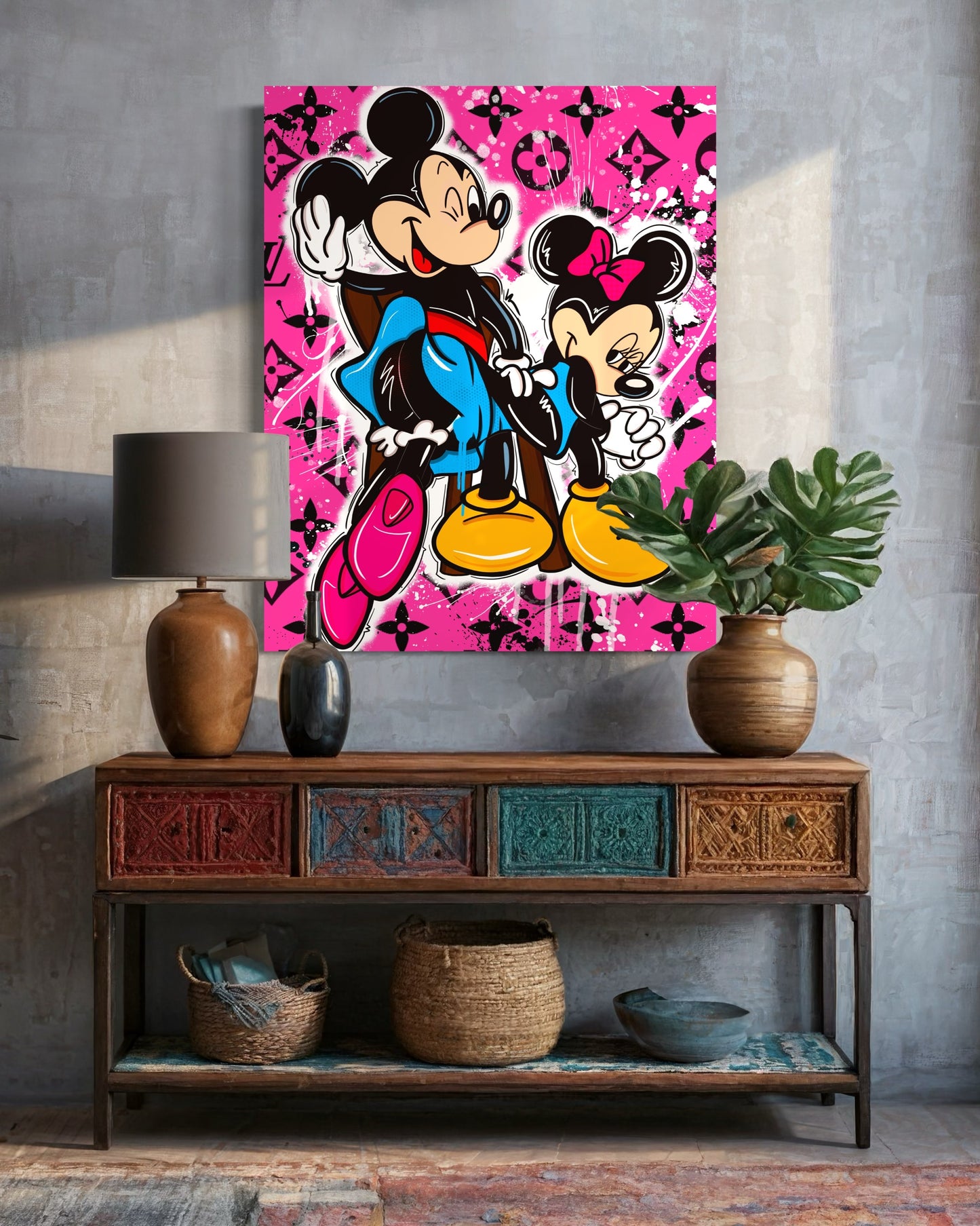 Mickey and Minnie Love Pink