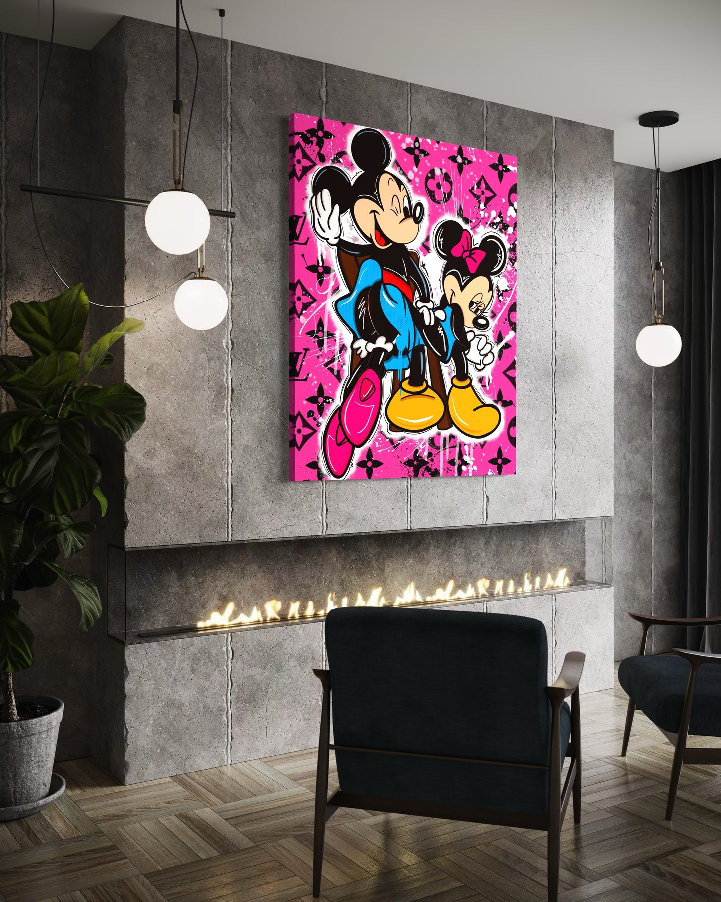 Mickey and Minnie Love Pink