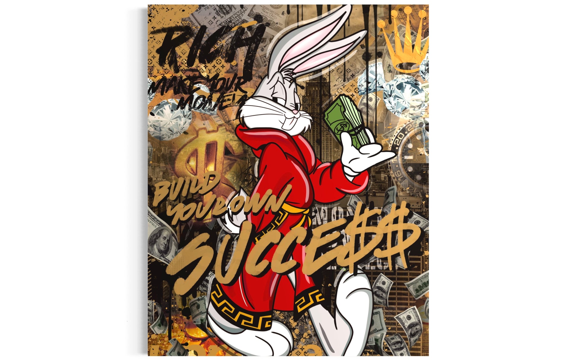 pop art canvas obraz na platne bugs bunny walk like a boss