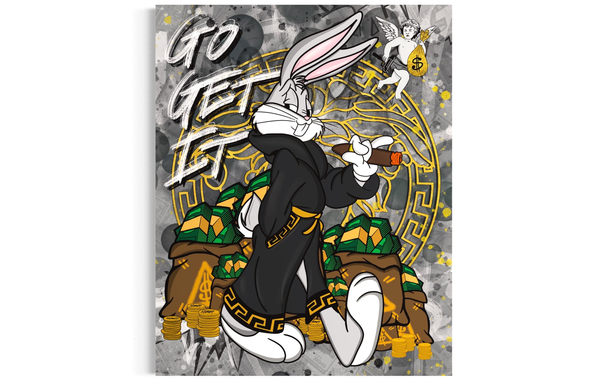 pop art canvas bunny walk