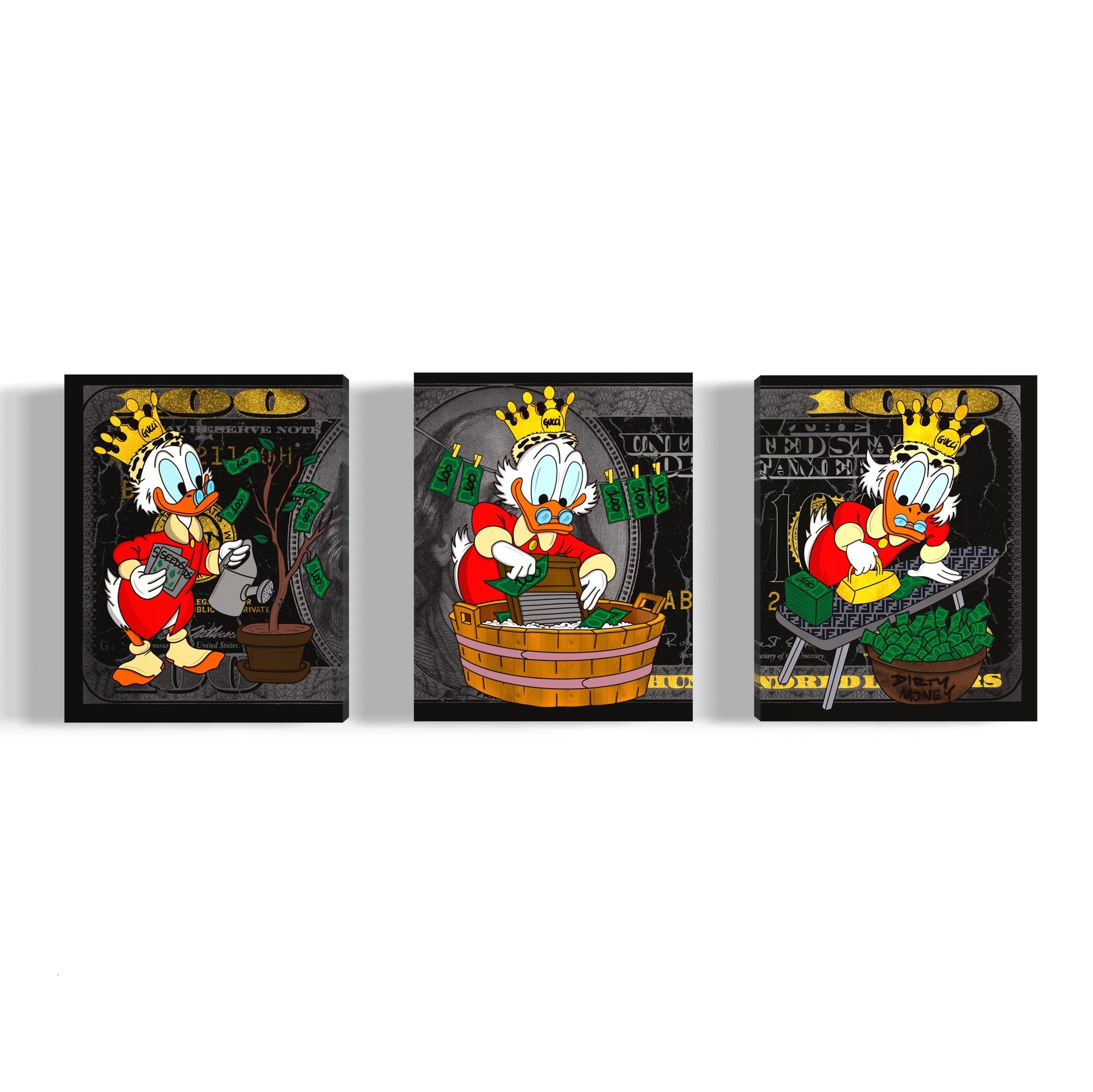 pop art canvas bundle scrooge mc duck dirty money dollar