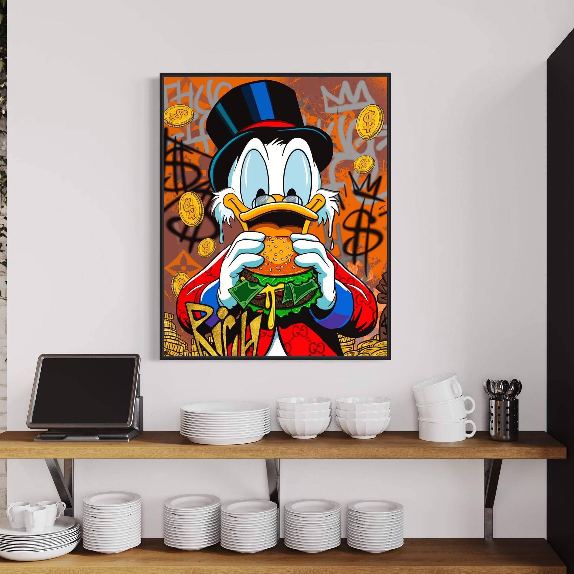 hamburger duck pop art canvas rich