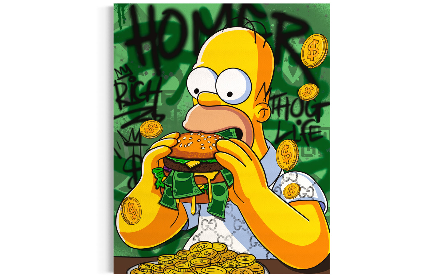 eating burger funny pop art canvas