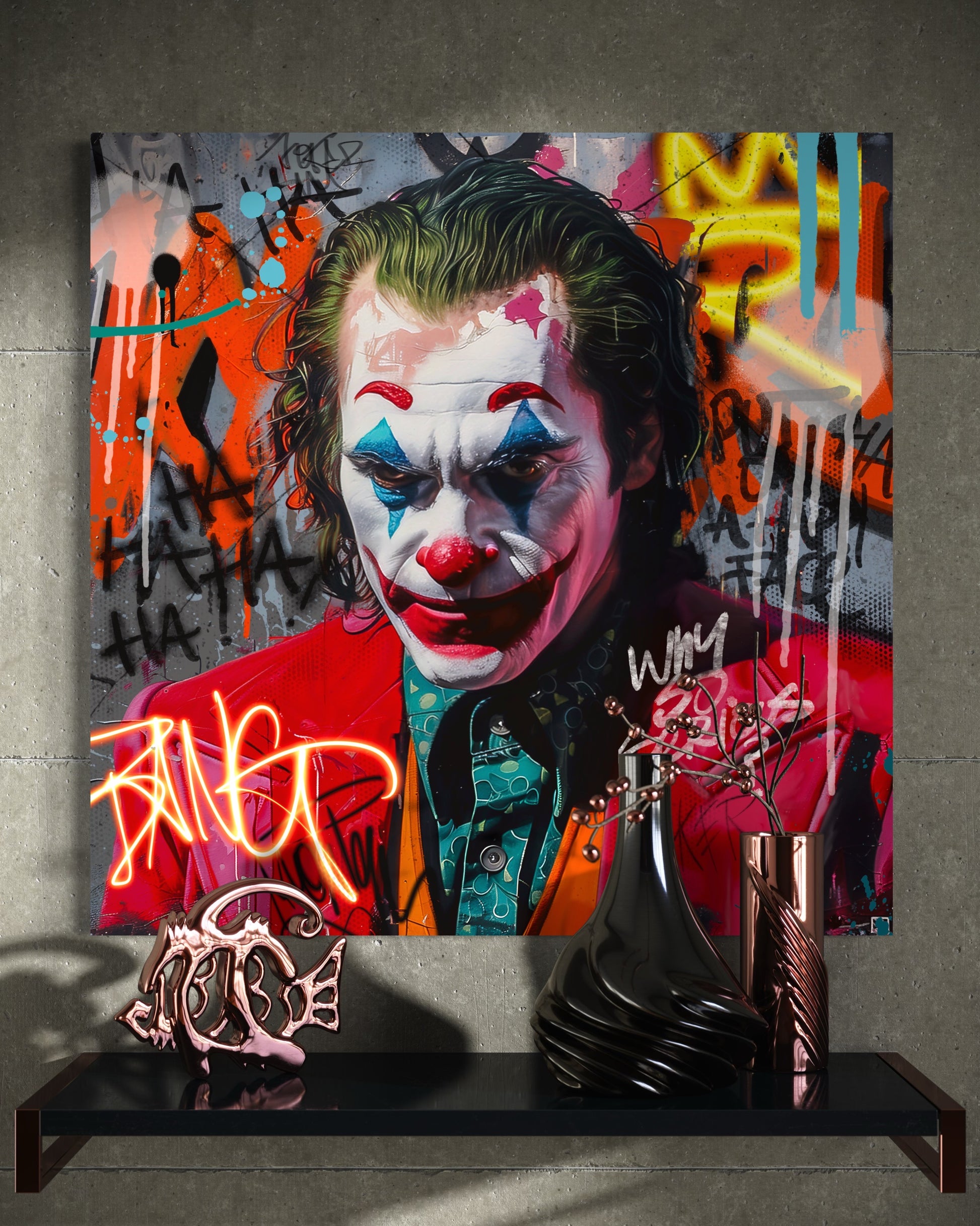 pop art canvas joker why so serious