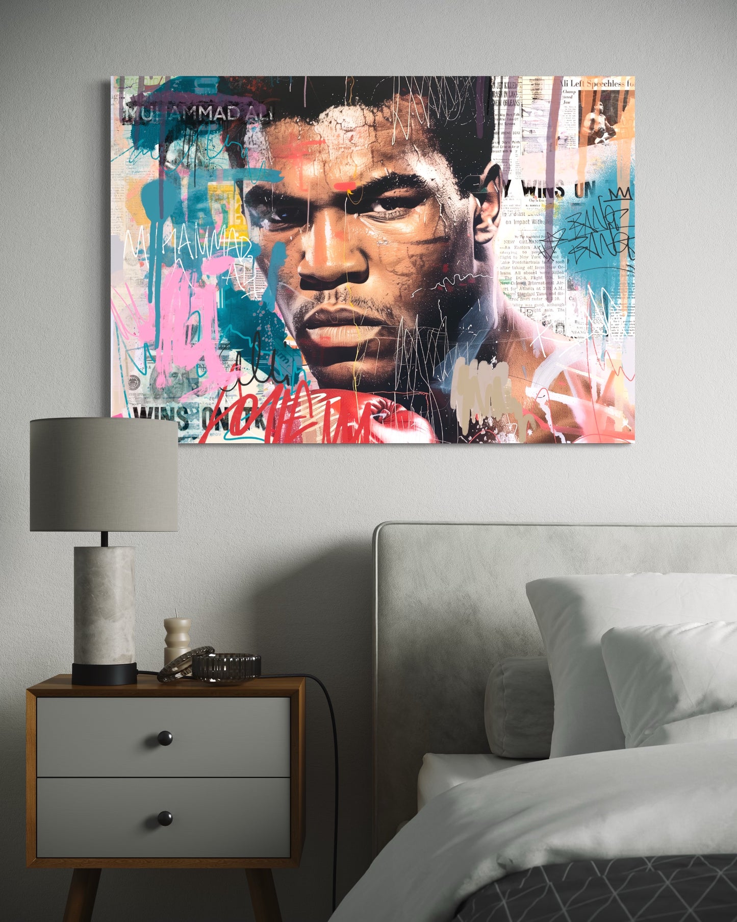 muhammad ali wallart artwork high love clays 