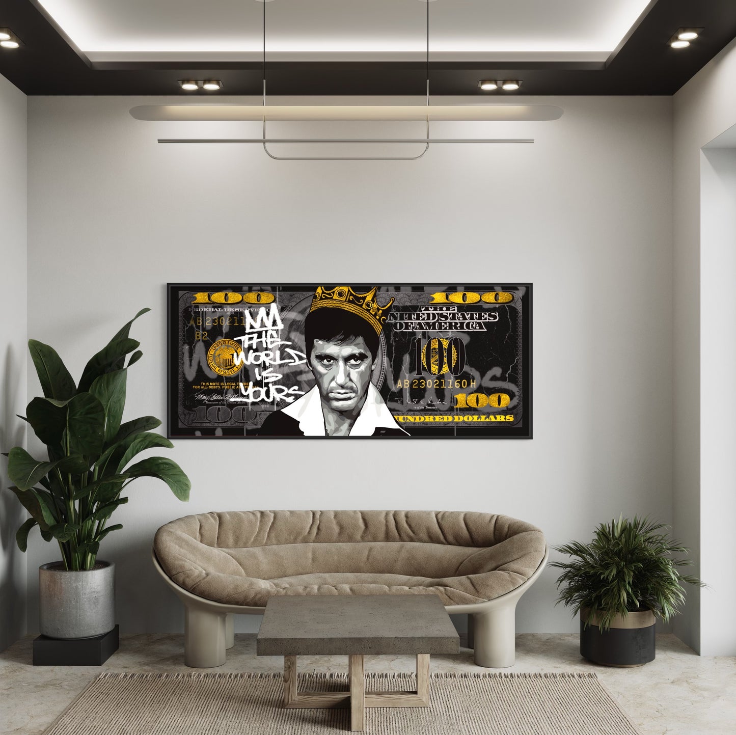 pop art black and gold scarface