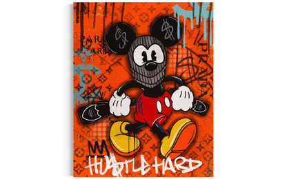 hustle hard Mickey Mouse orange Prada Louis Vuitton pop art canvas