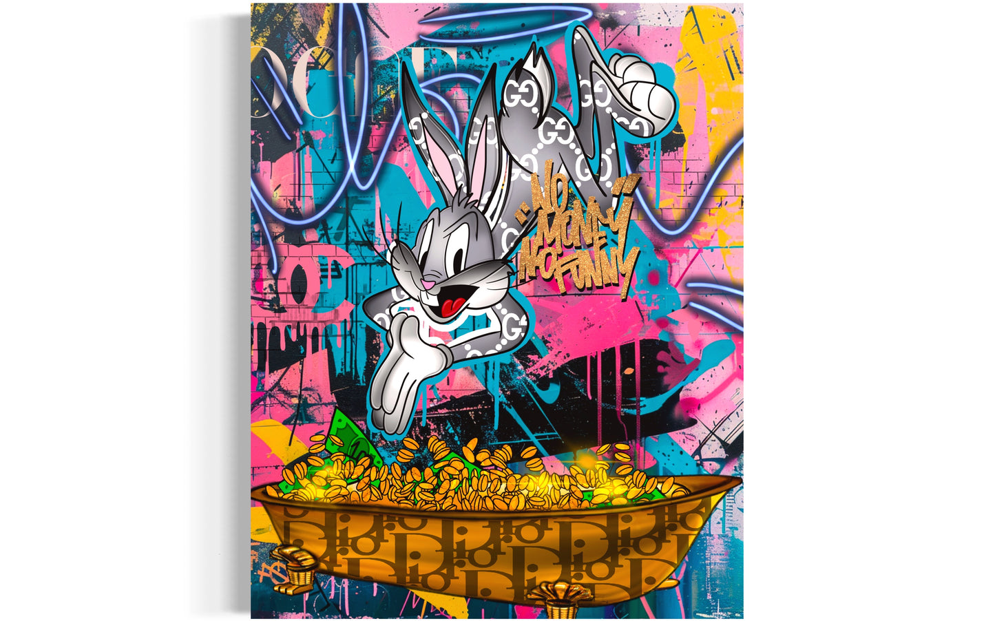 bugs bunny jump money bath Dior golden art