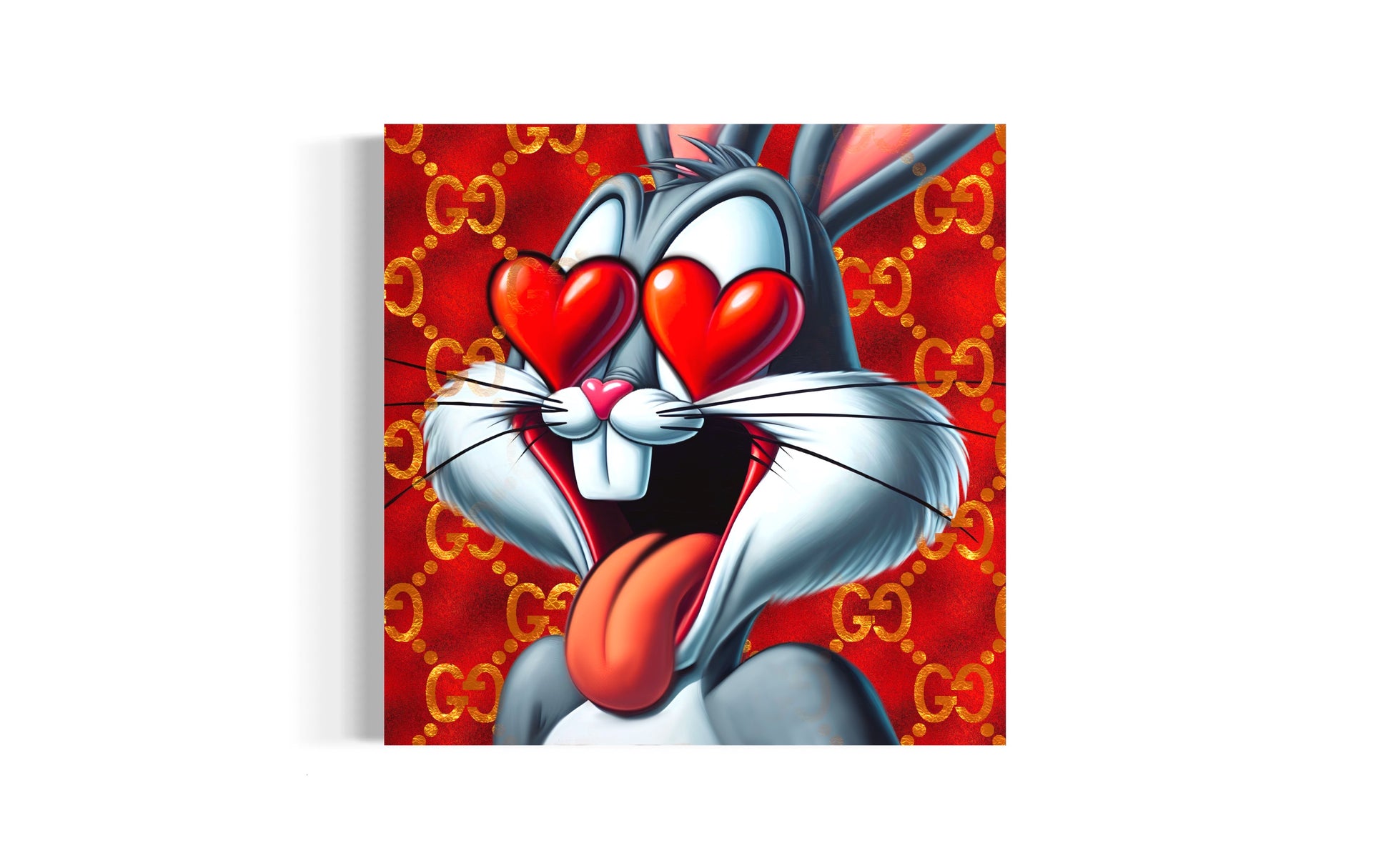 bunny love pop art canvas