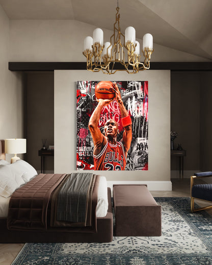 supreme basketball game jump man Michael Jordan 23 Chicago bulls pop art modern canvas