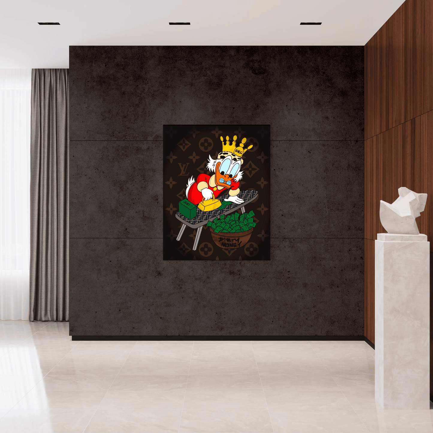 canvas art duck money