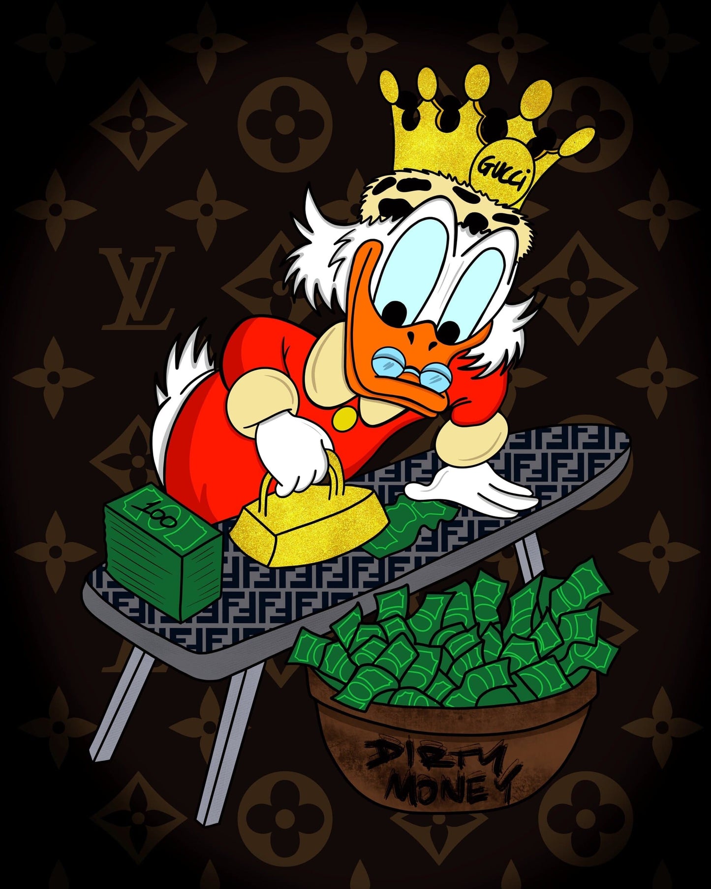 duck king pop art canvas