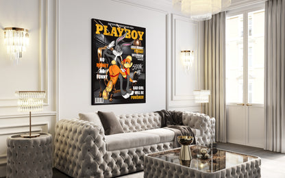 playboy pop art canvas wall art design art with bugs bunny motiv business and love