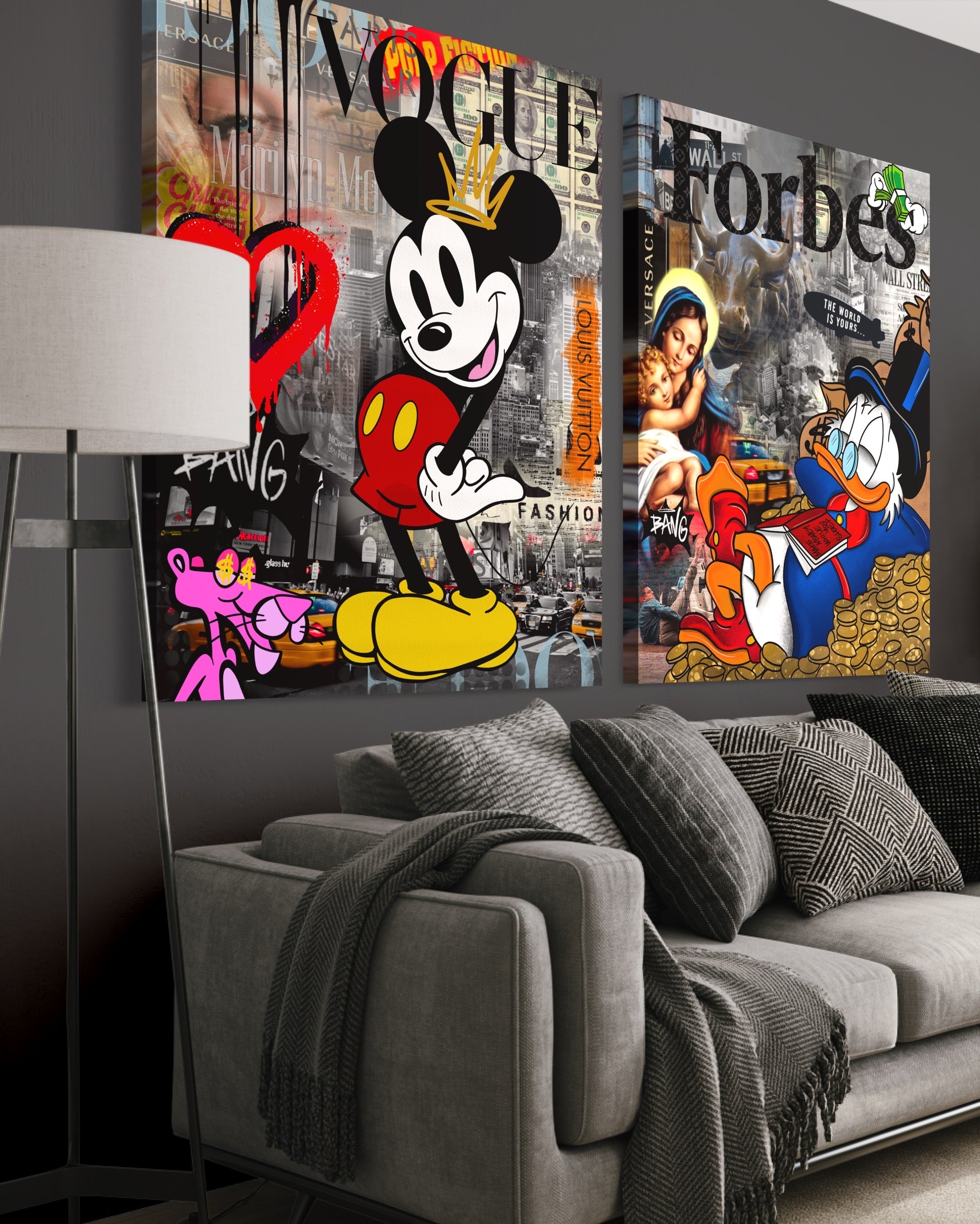 duck pop art canvas mickey pop art on the wall bundle