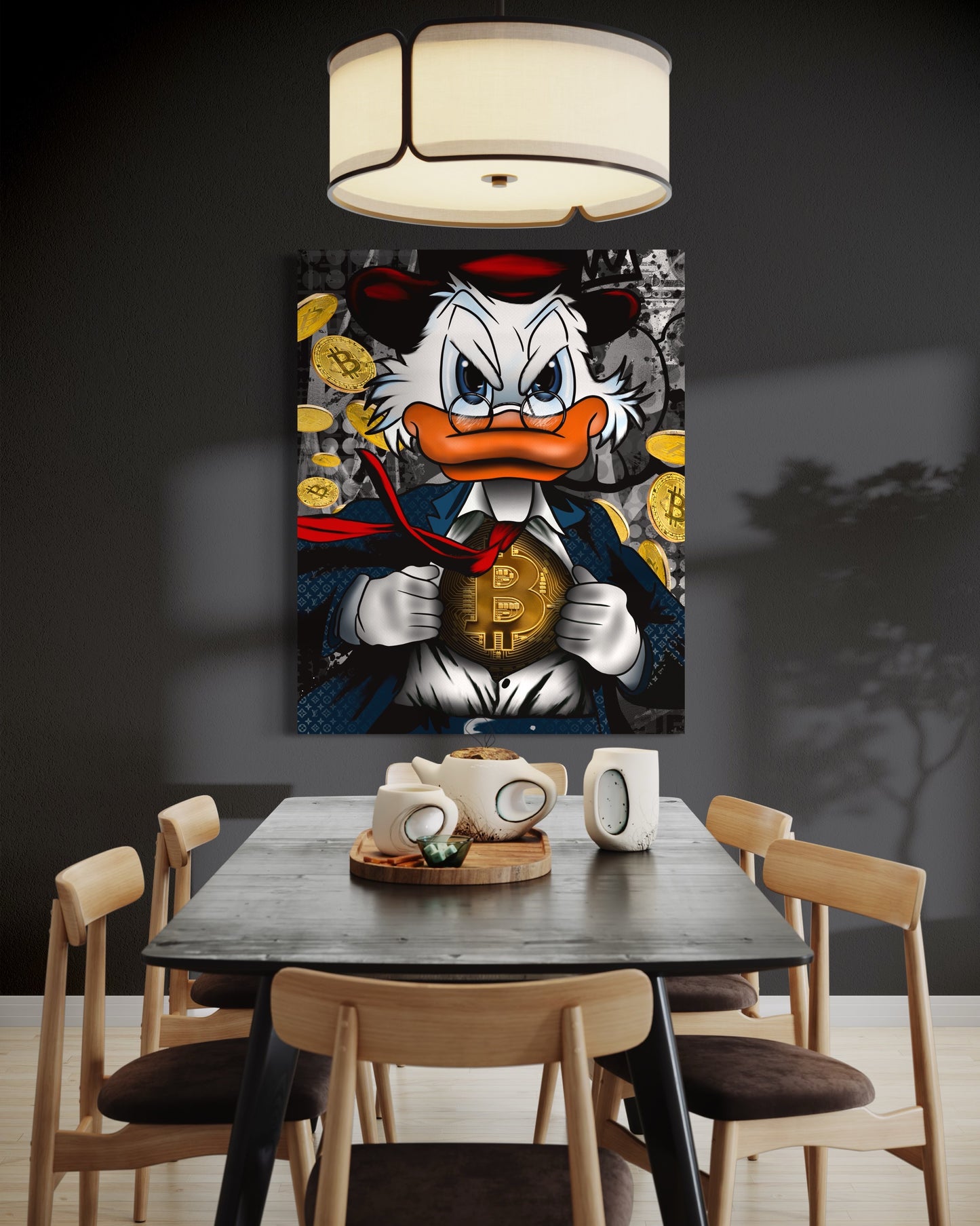 duck pop art canvas bitcoin canvas money live life love happy In love 