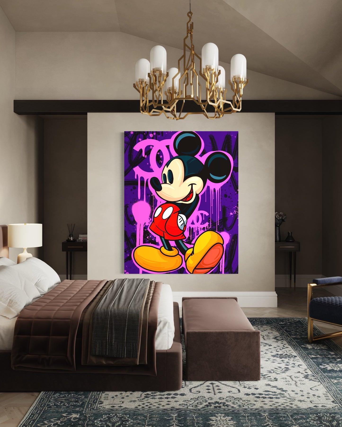 mickey canvas purple