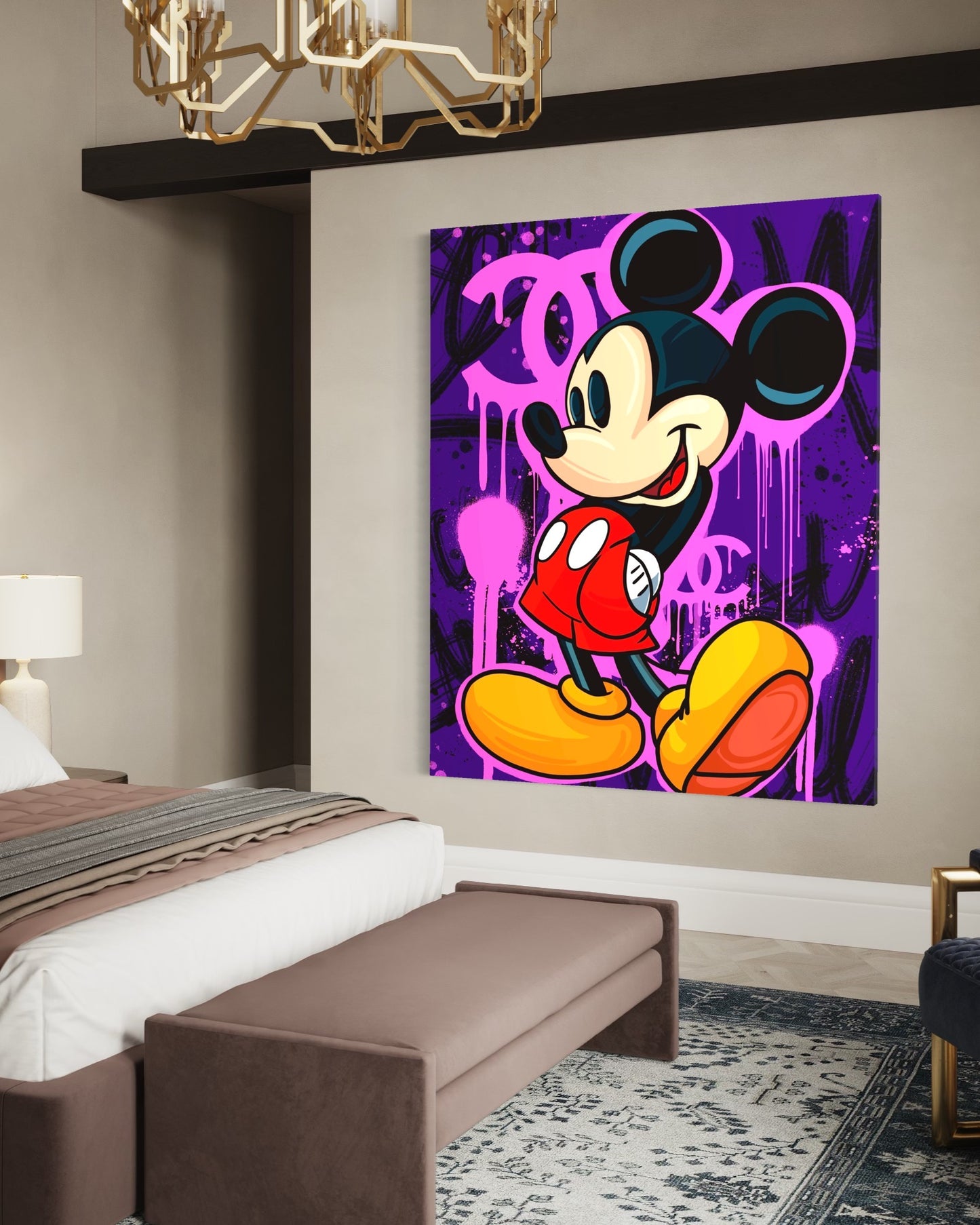 Pop Art Canvas Mickey Purple