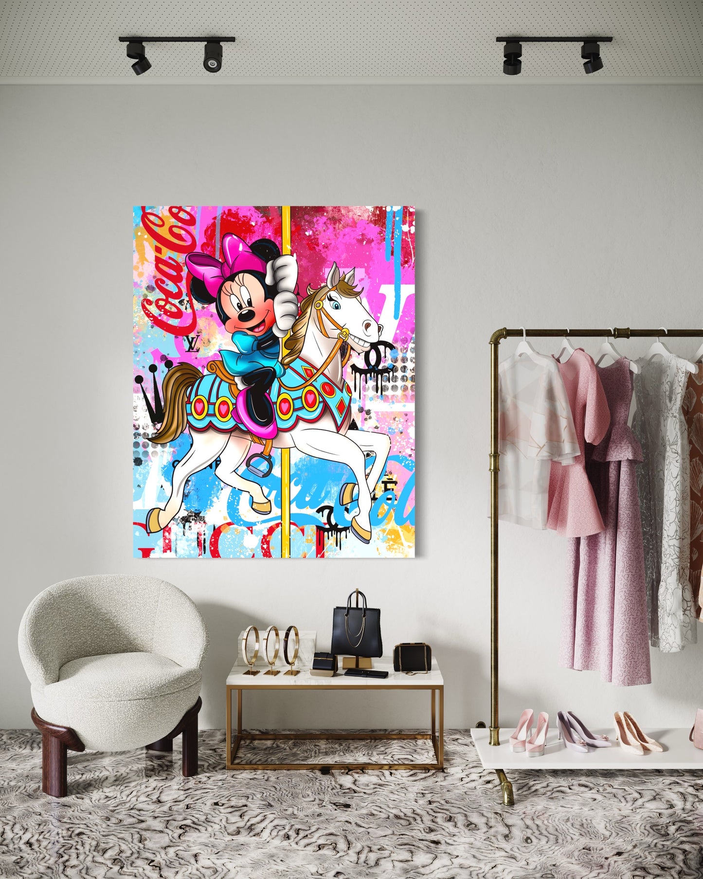 minnie pop art canvas love life live happy in love beautiful