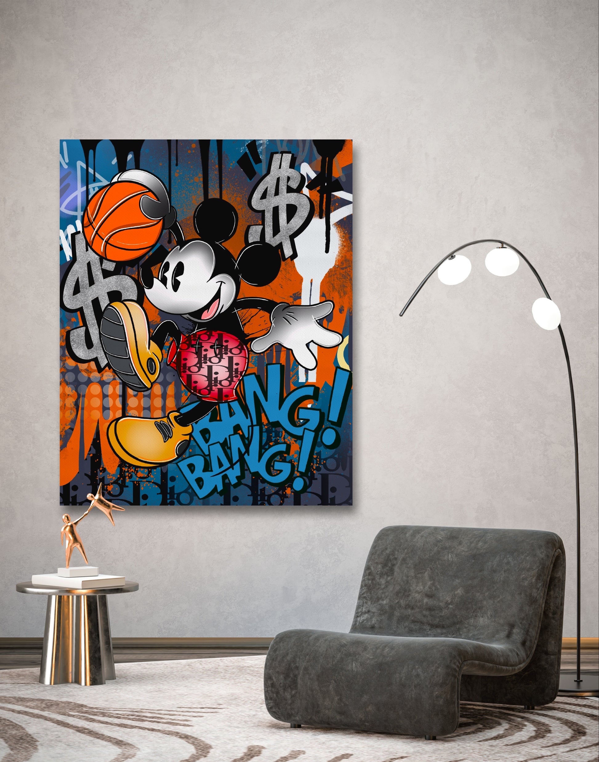 pop art canvas basketball game fun love life