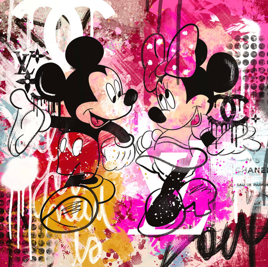 mickey love minnie pop art canvas modern iobraz love laska happy life beautiful friends