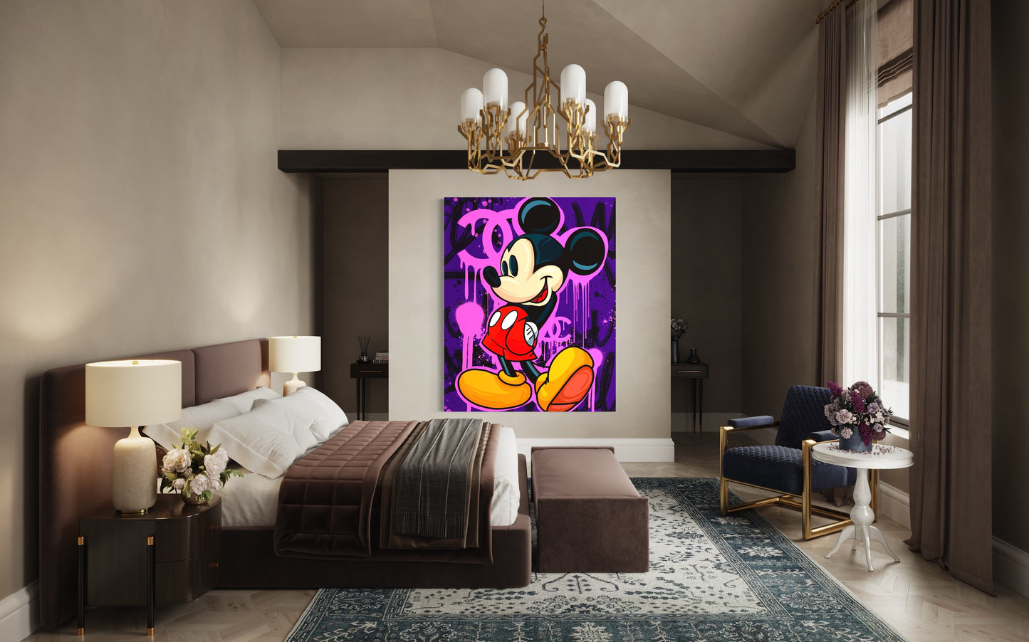 Pop Art Canvas Mickey Purple