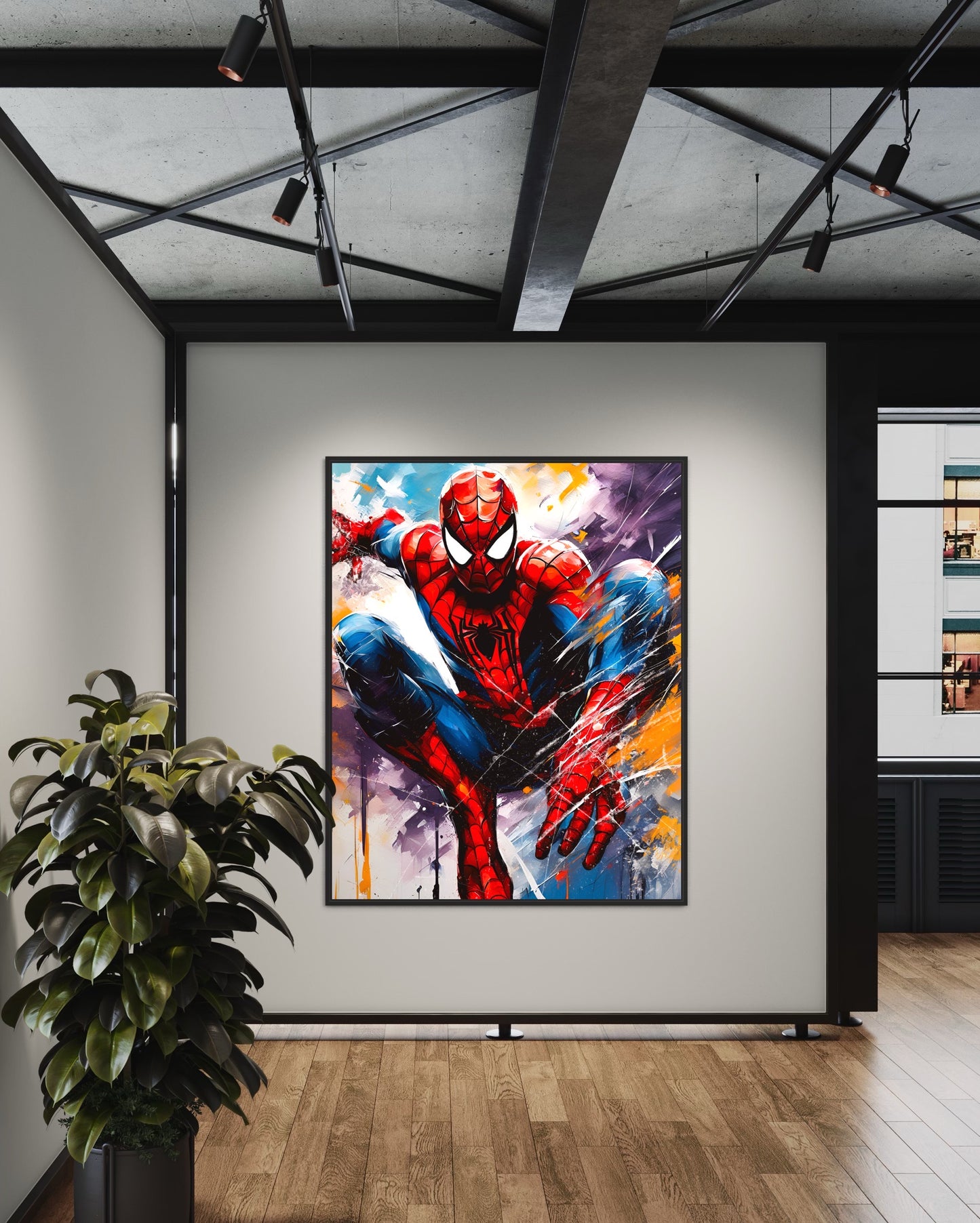 pop art canvas spiderman