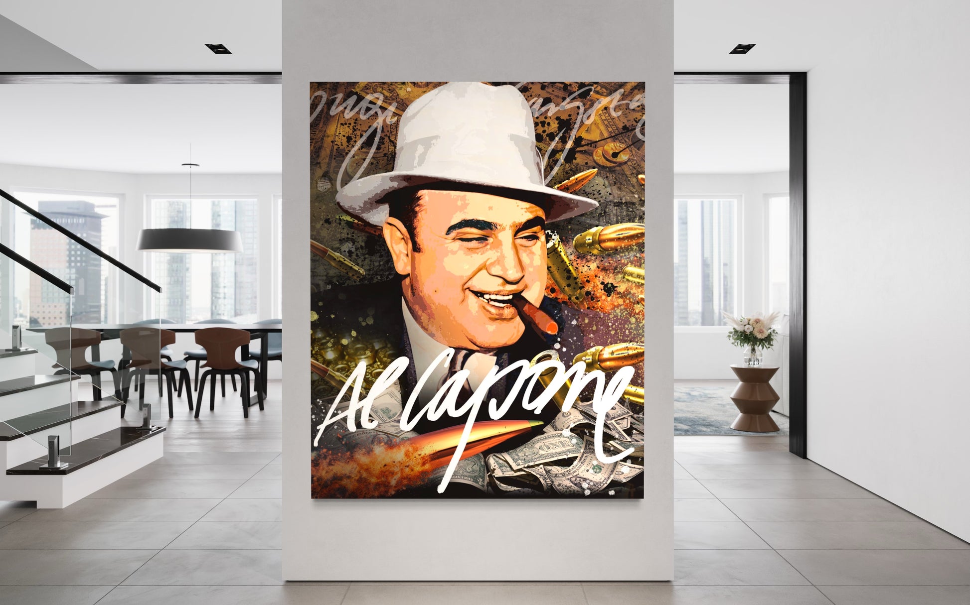 moderní obrazy canvas print boss mafia alcapone gangster