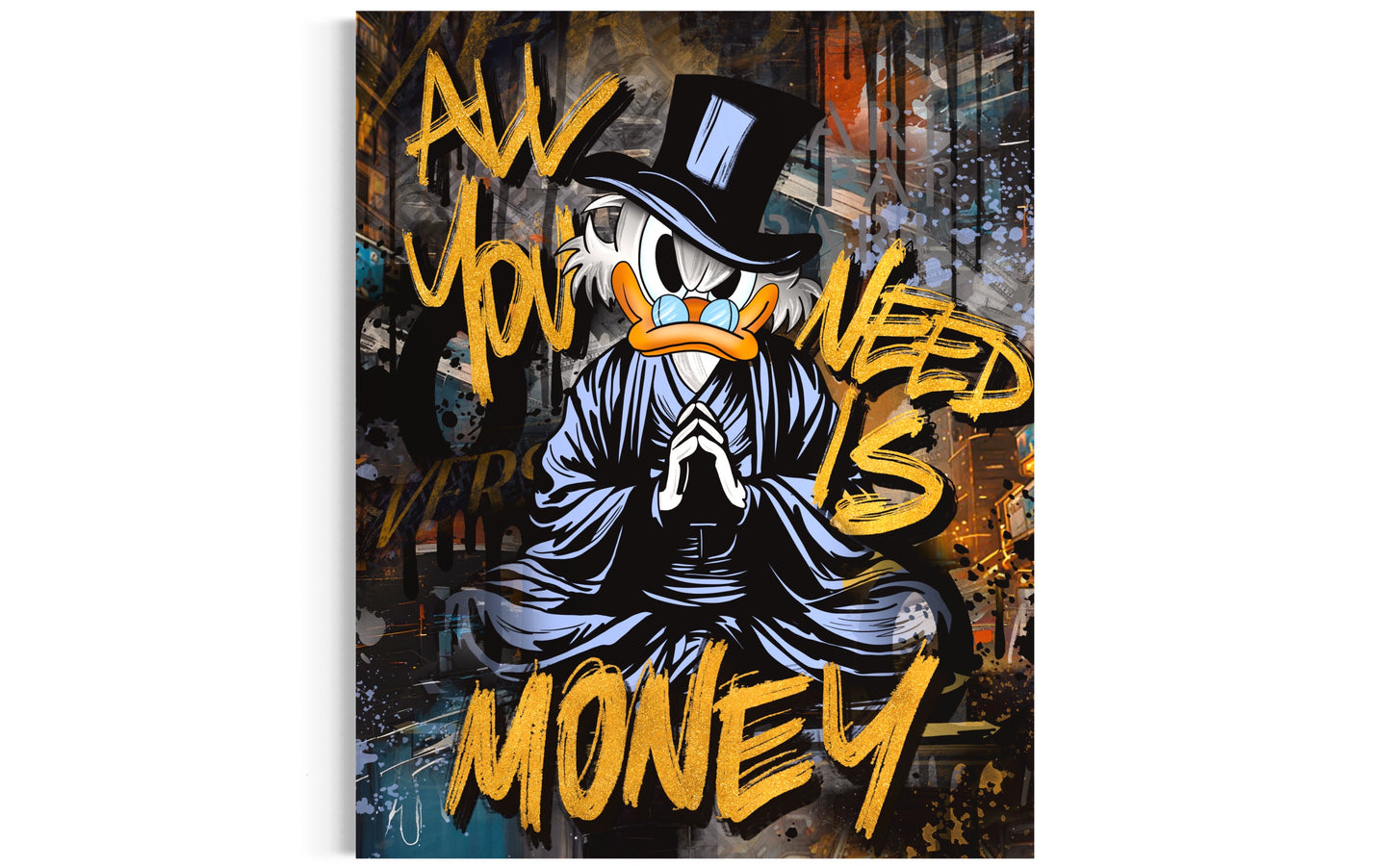 all you need is money duck gold art pop art canvas