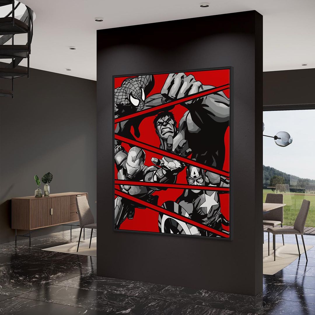 canvas marvel canvas art red painting