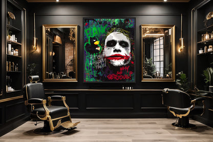 pop art canvas joker why so serious college wallart design barber shop