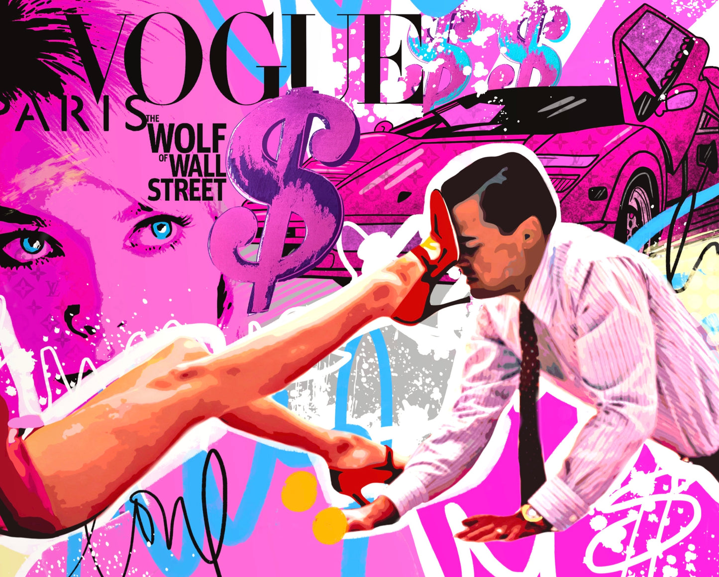 wolfwallstreet pop art canvas jordanbelfort pinkart